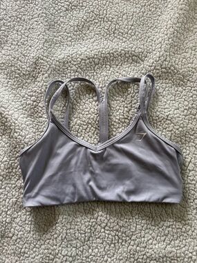 Gymshark Grey Strappy Sports Bra in Light Grey